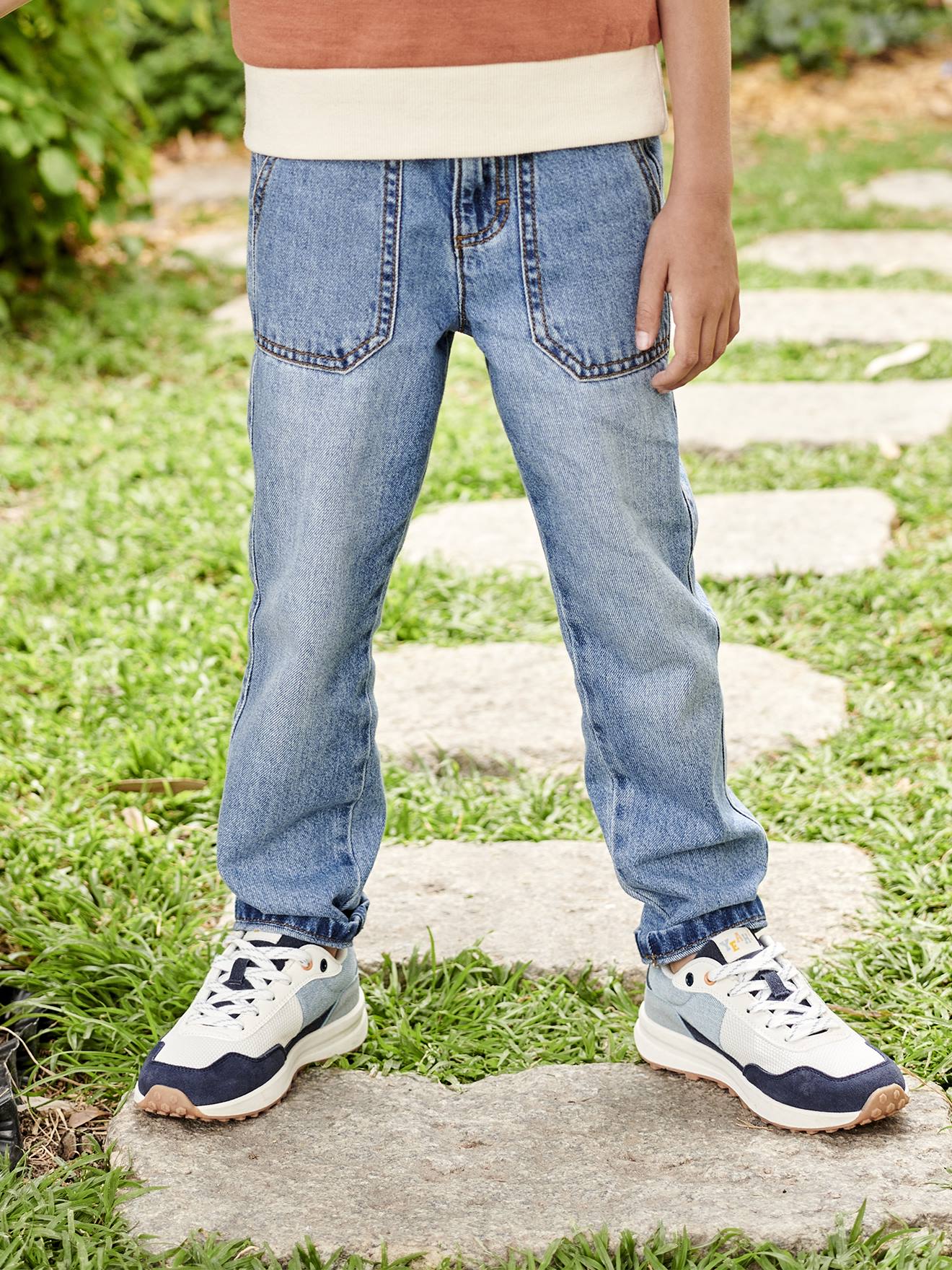 Vertbaudet Jungen Worker-Jeans Oeko-Tex - schwarz denim