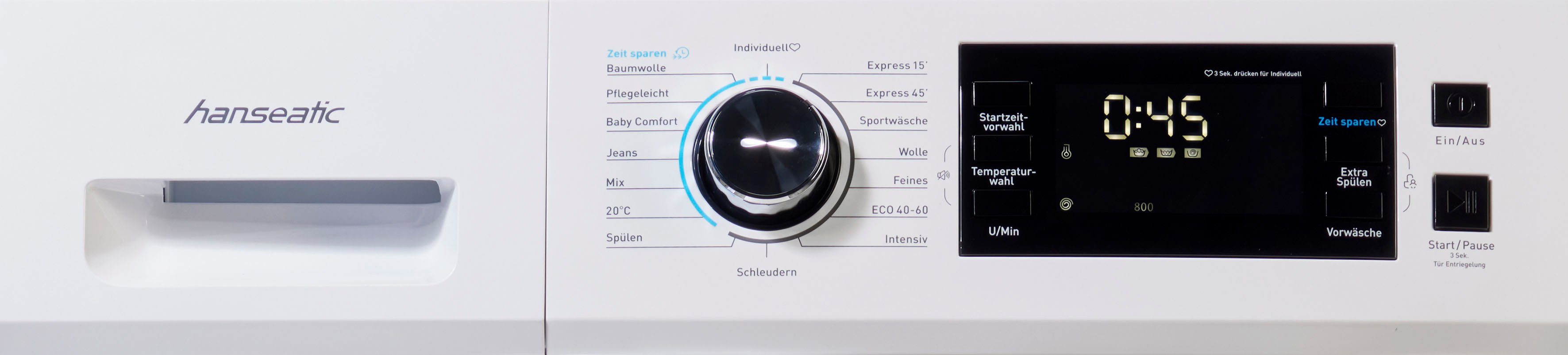 Hanseatic Waschmaschine HWMB714B, 7 kg, 1400 U/min, Schnellwaschprogramm, Startzeitvorwahl