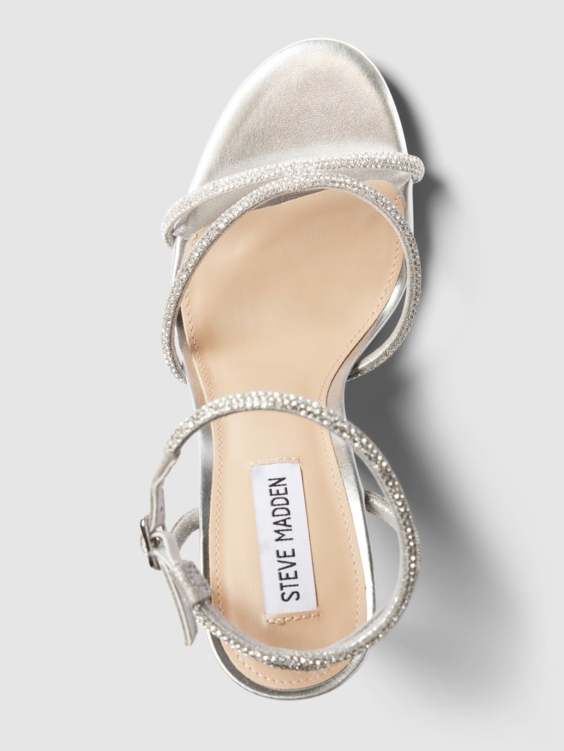 Sandalette mit Ziersteinbesatz Modell 'BRYANNA' in silber