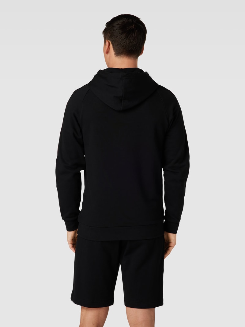 Hoodie aus Baumwolle mit Label-Details Modell 'Sporty' in schwarz
