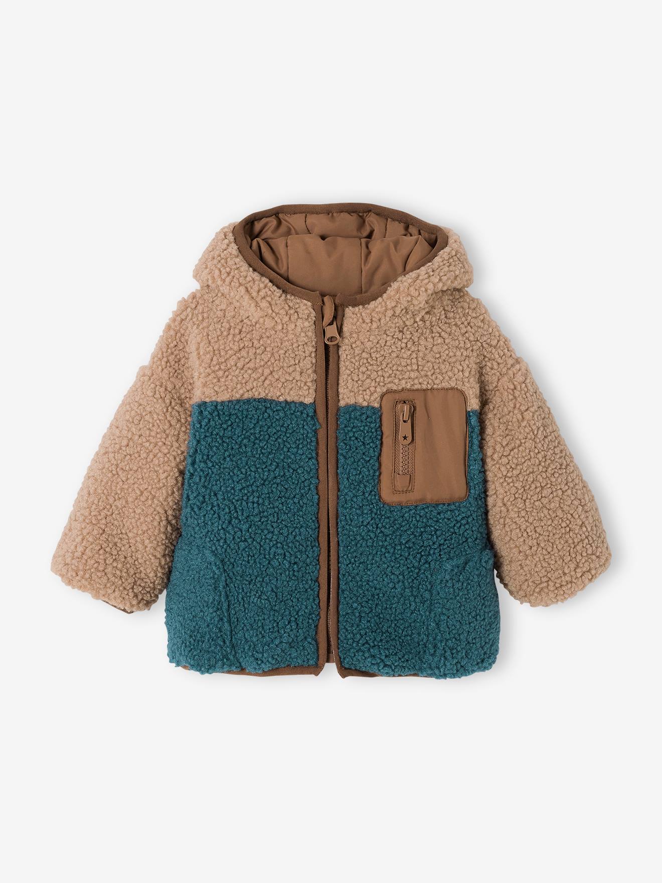 Blouson réversible bébé avec capuche beige