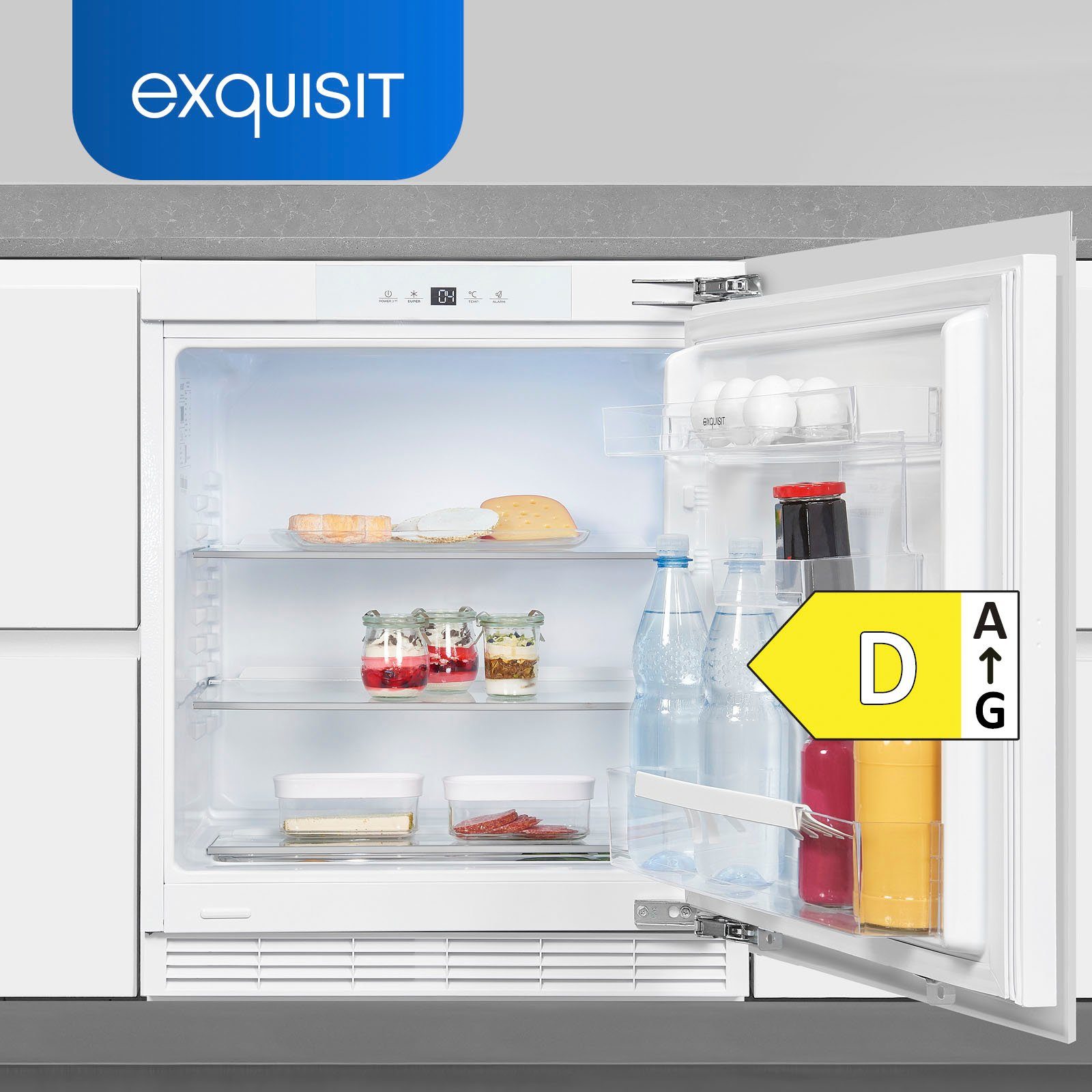 exquisit Einbaukühlschrank UKS140-V-FE-010D, 81,8 cm hoch, 59,5 cm breit
