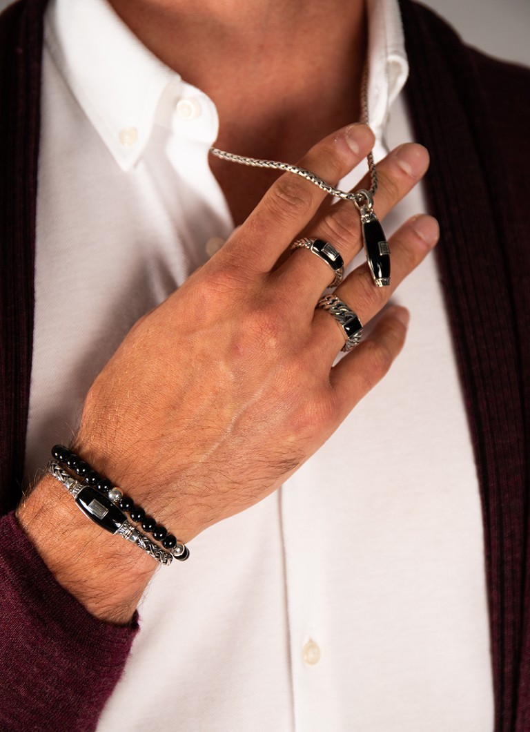 Buddha to Buddha  Spirit Bead Mini kralenarmband van zilver met onyx
