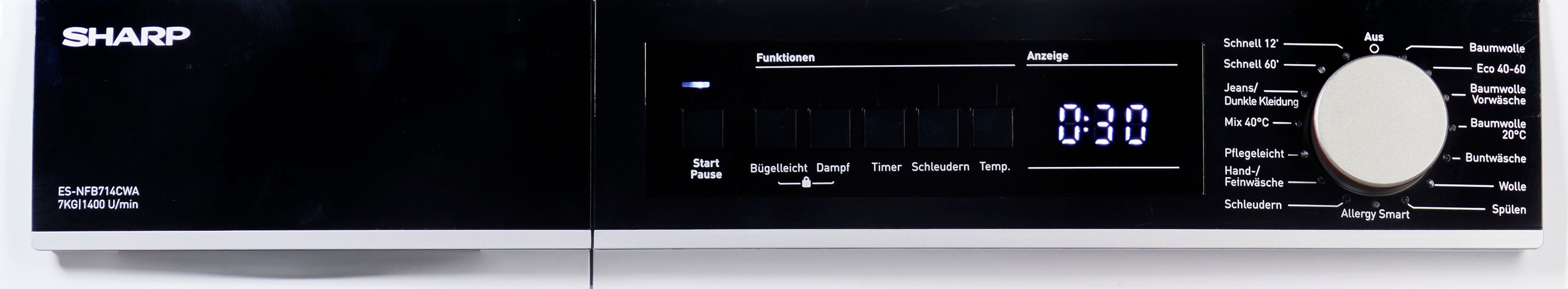 Sharp Waschmaschine ES-NFB714CWA-DE, 7 kg, 1400 U/min