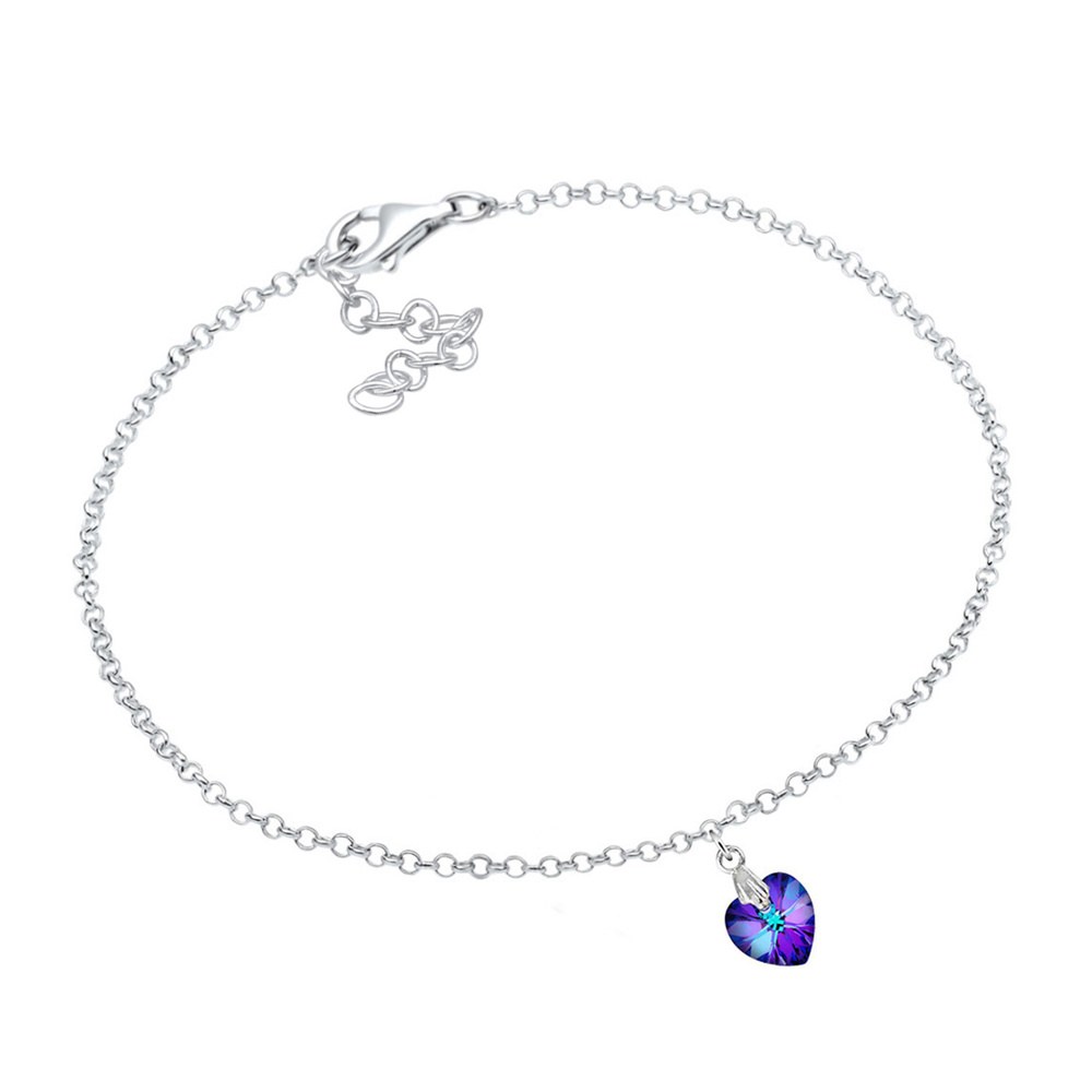 Elli Elli Bracelet Femme Pendentif Coeur Filigrane avec Cristaux en Argent Sterling 92 Bracelet