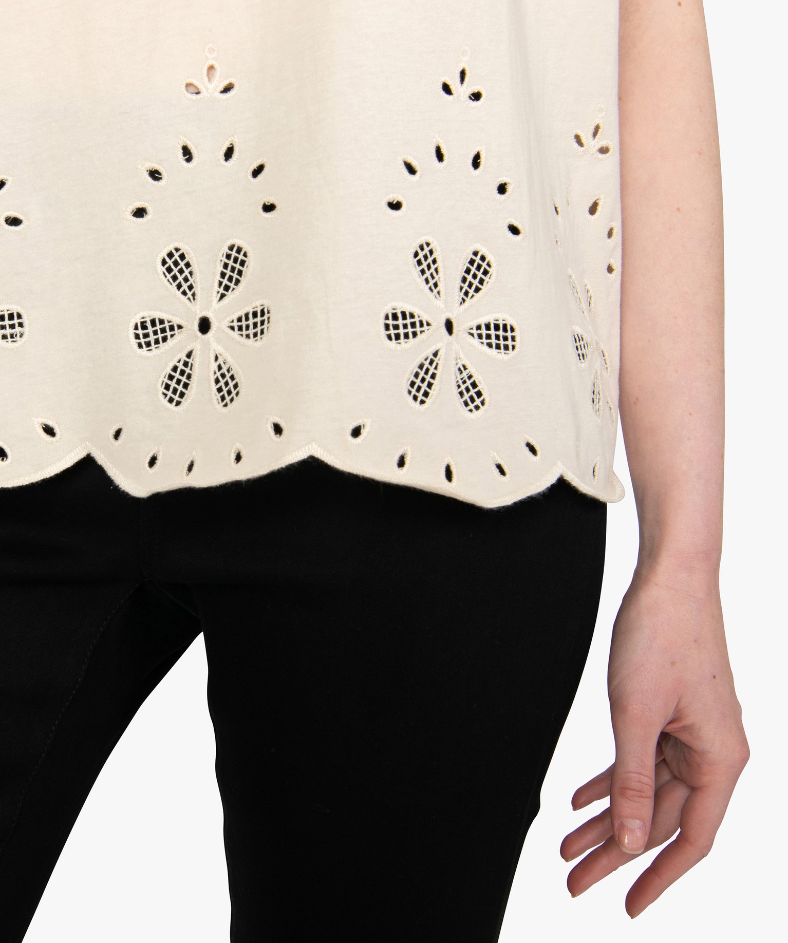 Tee-shirt femme à manches courtes avec bas brodé | GEMO