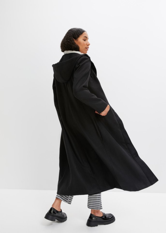 Mantel aus Wollimitat, Maxi-Länge