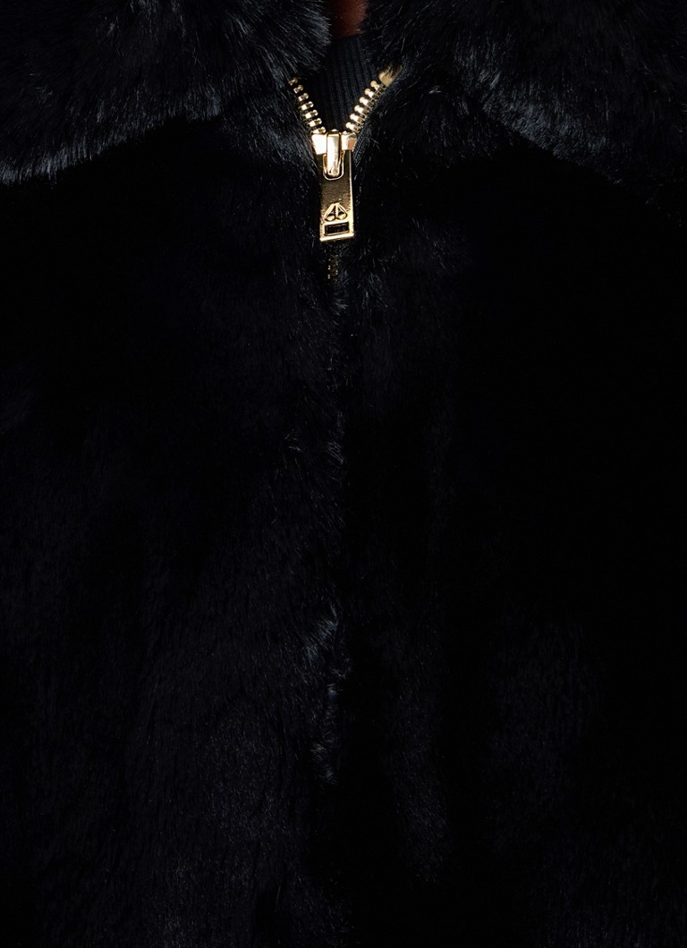 Jachetă din piele ecologică Moose Knuckles, de culoare ardezie, cu buzunare laterale.