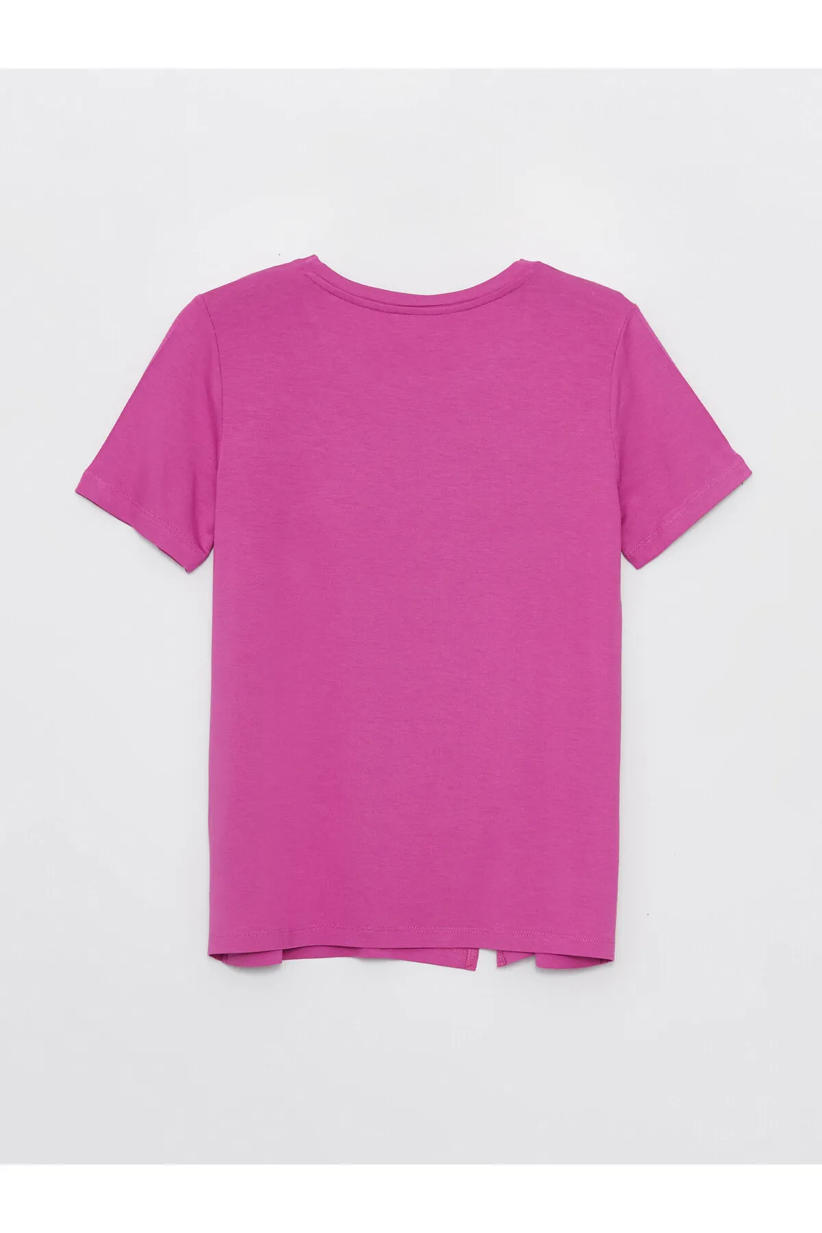 LC Waikiki  Einfarbiges, kurzärmliges Damen-Pyjama-Set mit Rundhalsausschnitt