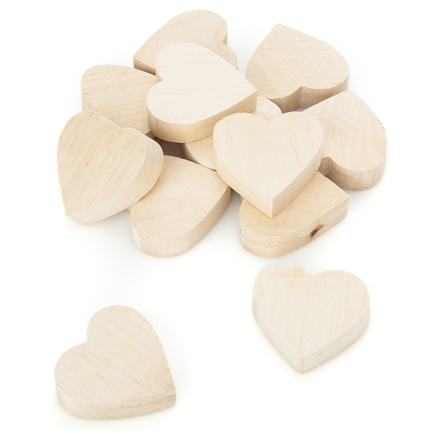 Herzen aus Holz, 12 Stück