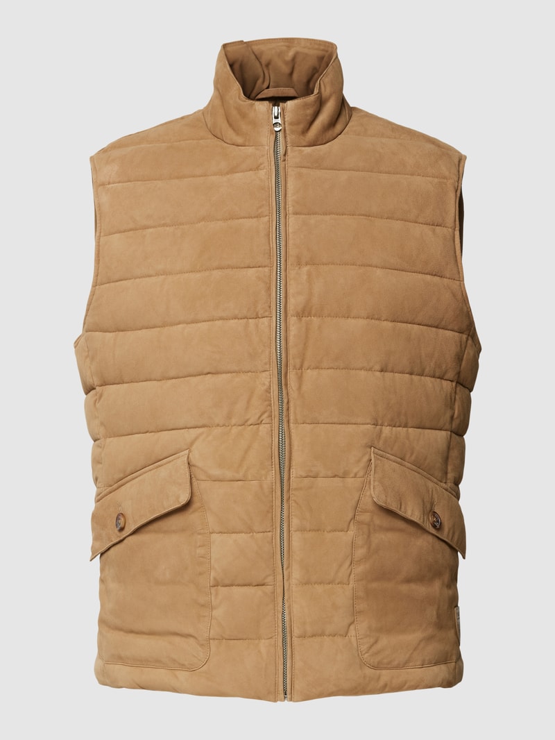 Weste aus Ziegenleder in khaki
