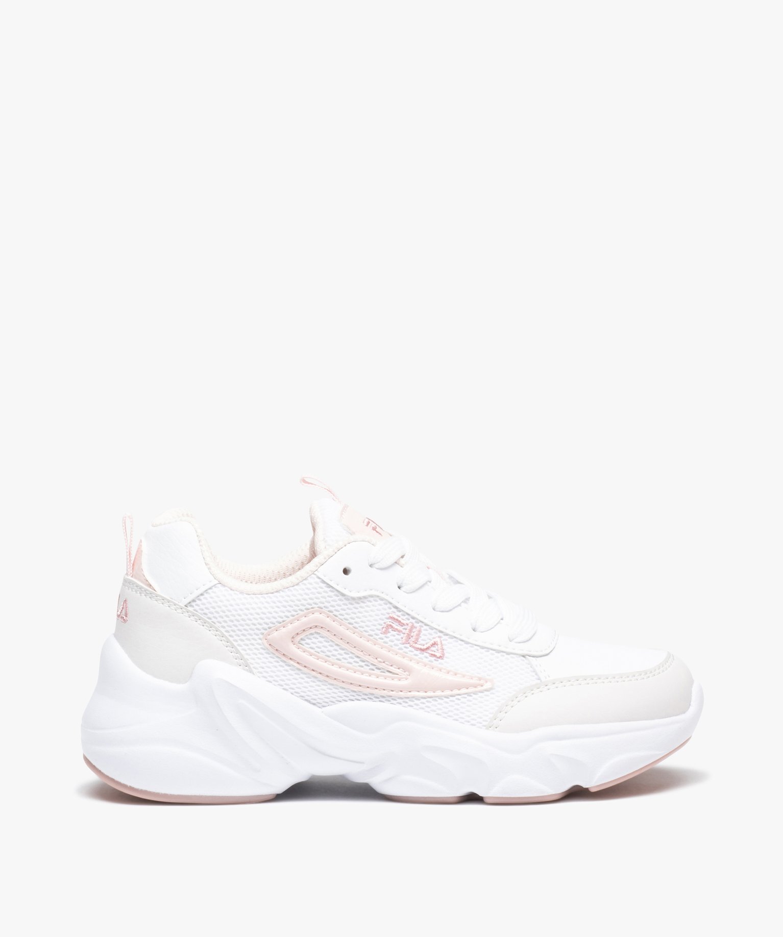Baskets fille bicolores à lacets - Fila blanc | GEMO
