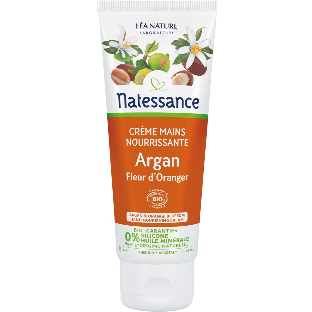 natessance Crème mains nourrissante Argan Fleur d’Oranger  Crème mains