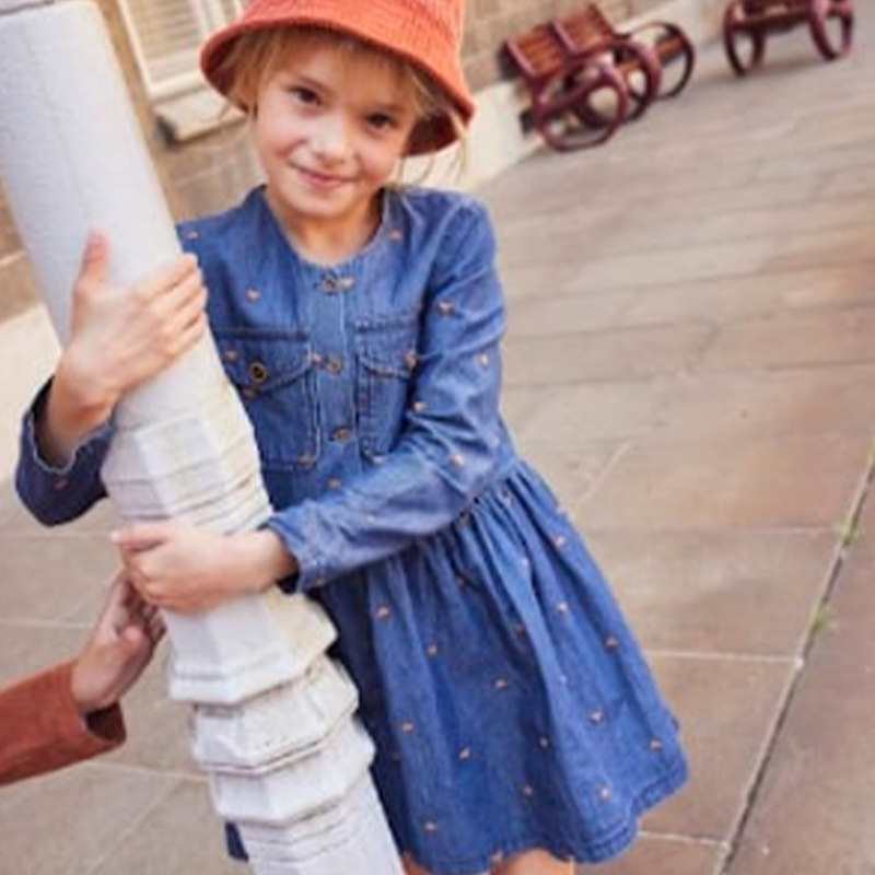 Robe fille denim brodé Catimini