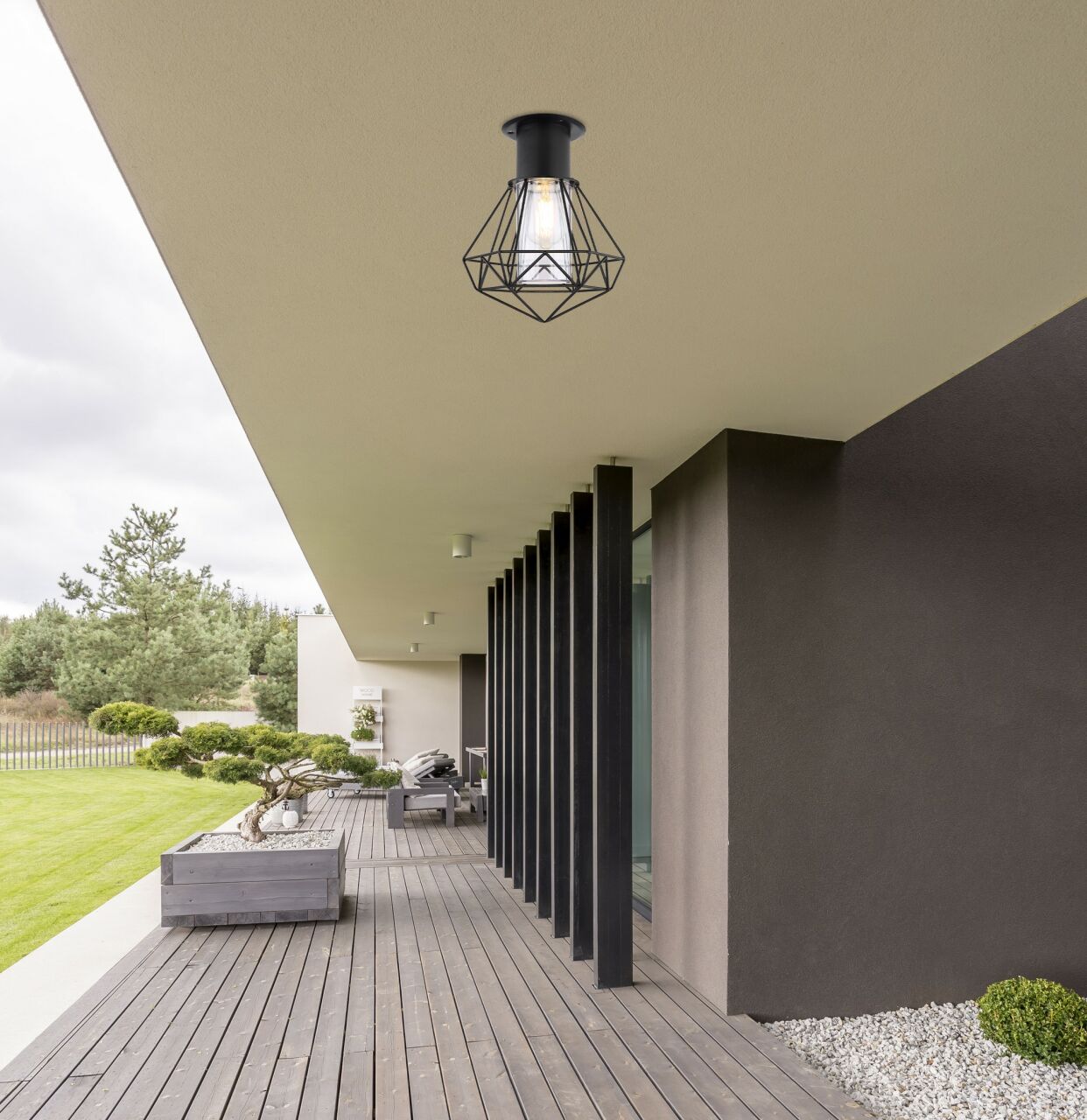 Globo Lighting - HORACE - Außenleuchte Edelstahl schwarz, 1x E27 LED
