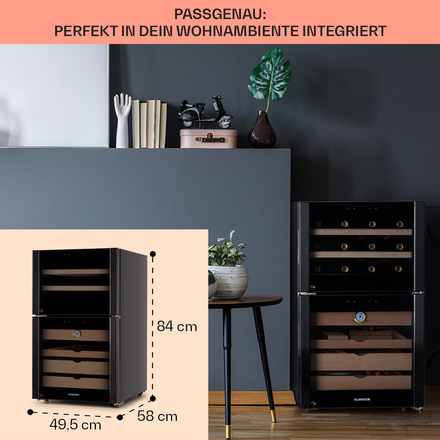 Klarstein Weinkühlschrank El Dorado 108, für 45 Standardflaschen á 0,75l