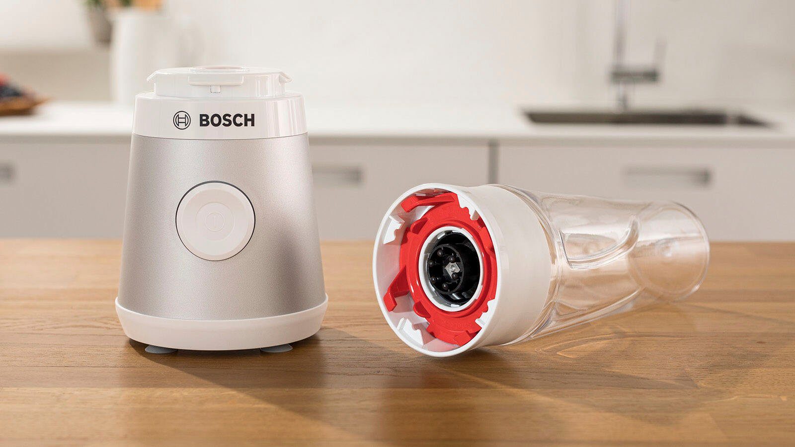 BOSCH Standmixer MMB2111T Mini, VitaPower Serie 2, 450 W, 40.000 rpm, TritanFlasche 0,6L, Trinkdeckel auslauf- und bruchsicher