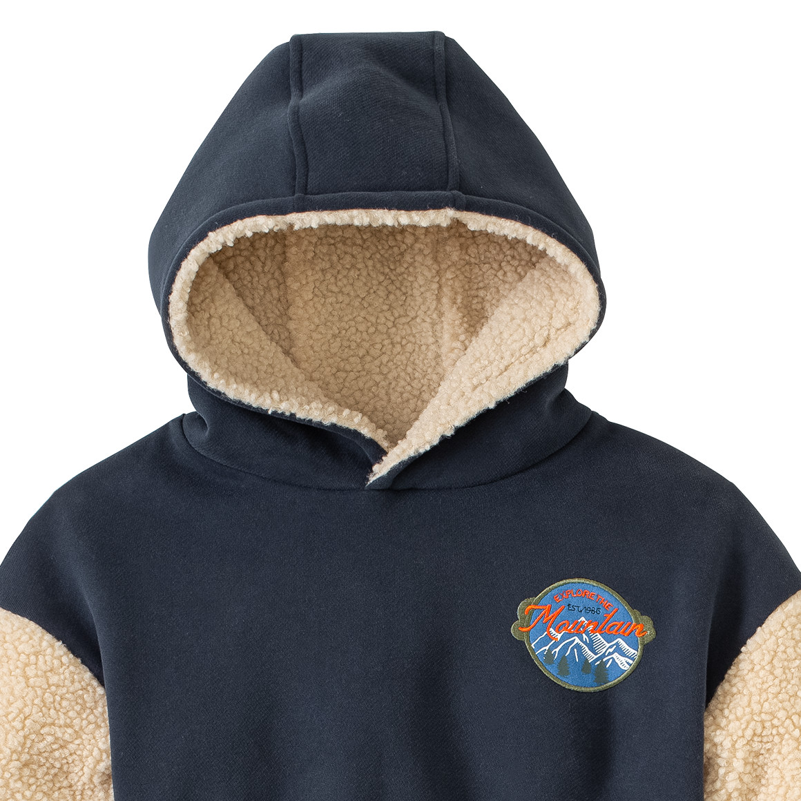 Jungen Hoodie mit Teddyärmeln