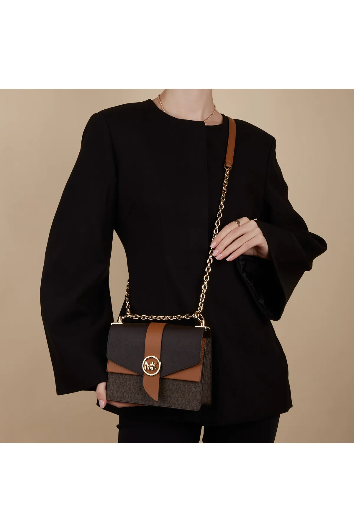 1'ASLAN  Michael Kors Greenwich Damen Umhängetasche Braun 32s1ggrc0b-252