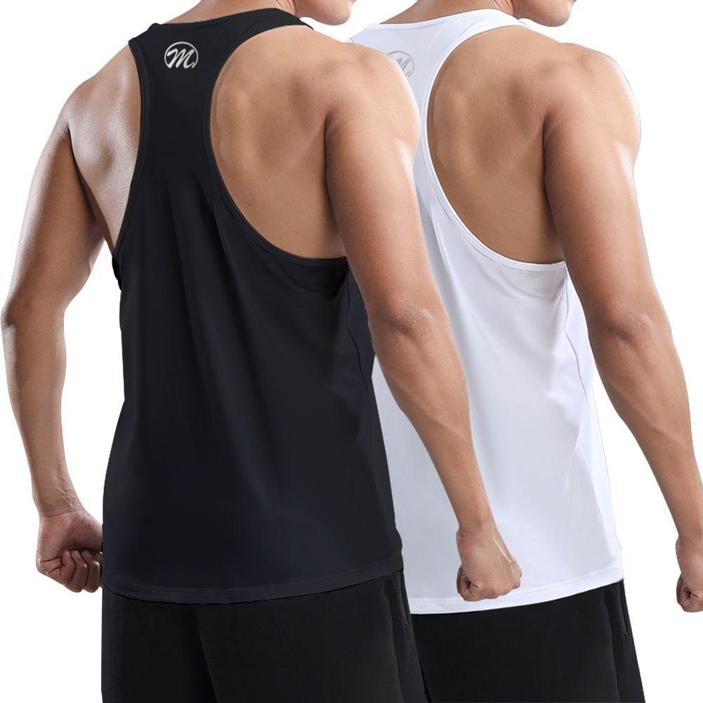 MEETYOO Tanktop Herren Funktionsshirt Achselshirts Tank Top (Sportshirt Unterhemd, 3er-Pack, Muskelshirt, Basic Shirt, Sport Unterhemd, Streetwear, sommer sport) Rundhals, Quick-Drying, Atmungsaktiv