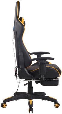 TPFLiving Gaming-Stuhl Turbine mit bequemer Rückenlehne - höhenverstellbar und 360° drehbar (Schreibtischstuhl, Drehstuhl, Gamingstuhl, Racingstuhl, Chefsessel), Gestell: Kunststoff schwarz - Sitz: Kunstleder schwarz/gelb
