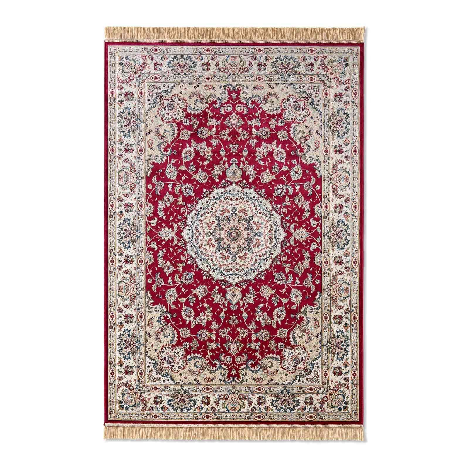 Teppich Palazzo Royal Täbriz, TaraCarpet, rechteckig, Höhe: 6 mm, Täbriz Seiden Optik rot Wohnzimmer Schlafzimmer Esszimmer 67x105