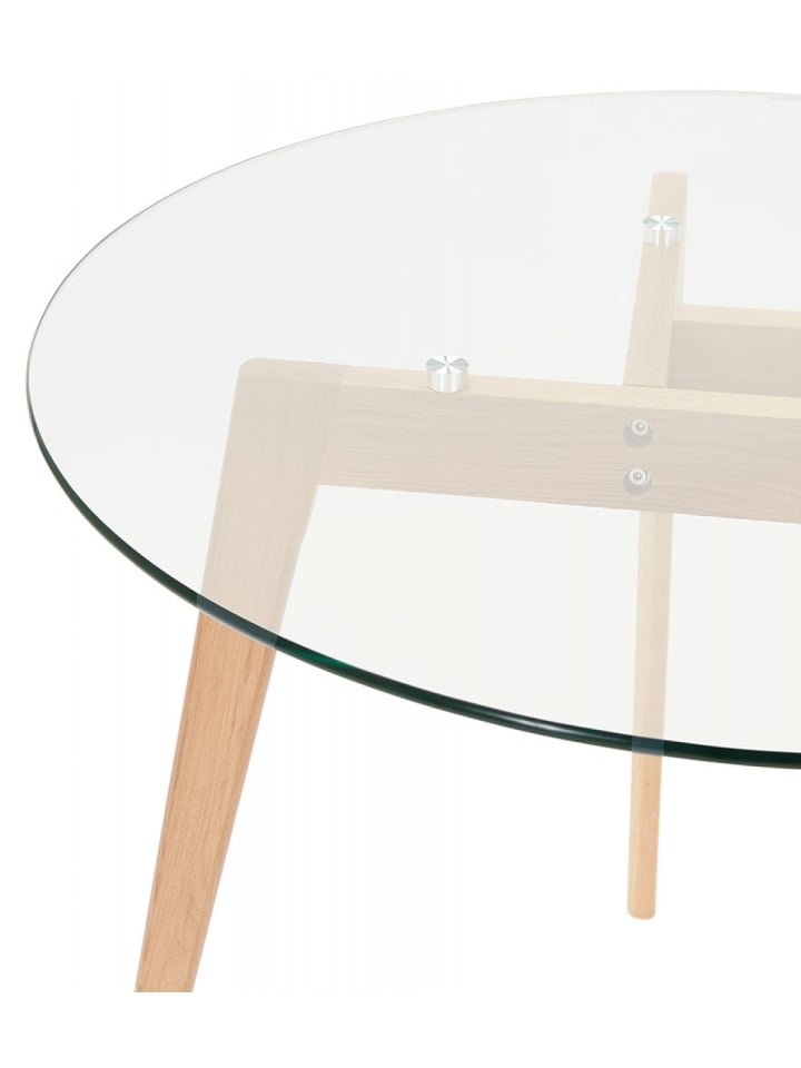 KADIMA DESIGN Runder Esstisch aus Glas mit Massiv Eichenholz Beinen | Modern günstig kaufen onesize