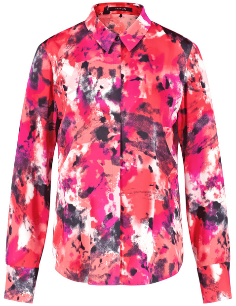 Taillierte Hemdbluse mit Allover-Print