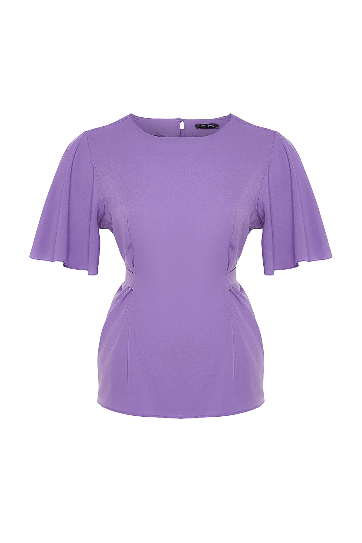 Trendyol Curve  Lila gewebte Bluse mit Krawattendetails TBBSS22BZ1316
