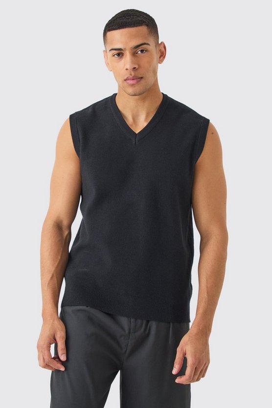 Strick-Pullover mit V-Ausschnitt