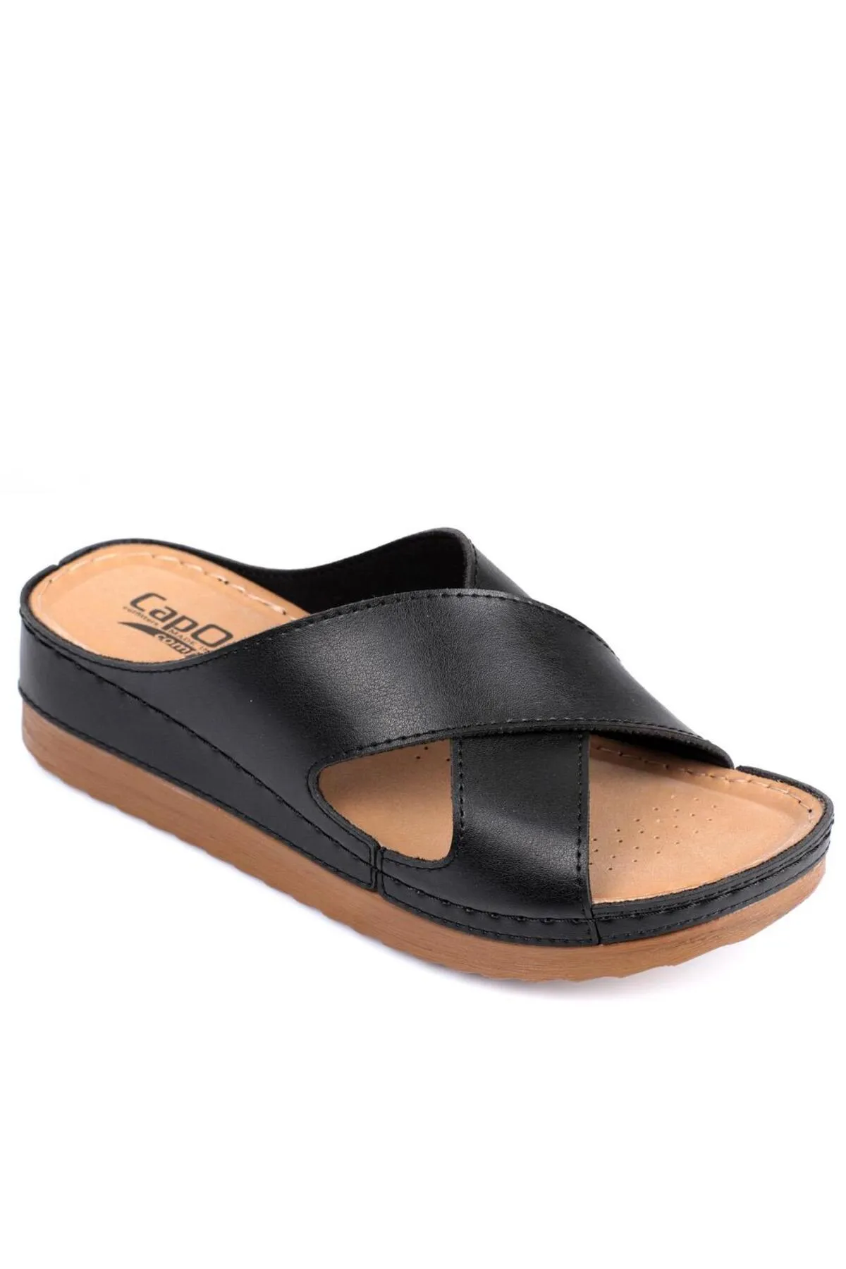 Capone Outfitters  Capone Z0632 Schwarze anatomische Komfort-Hausschuhe für Damen