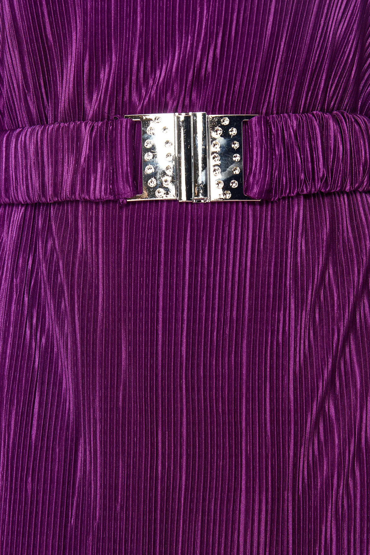 Trendyol Modest  Lila Strickkleid mit Faltengürtel TCTSS24EB00154