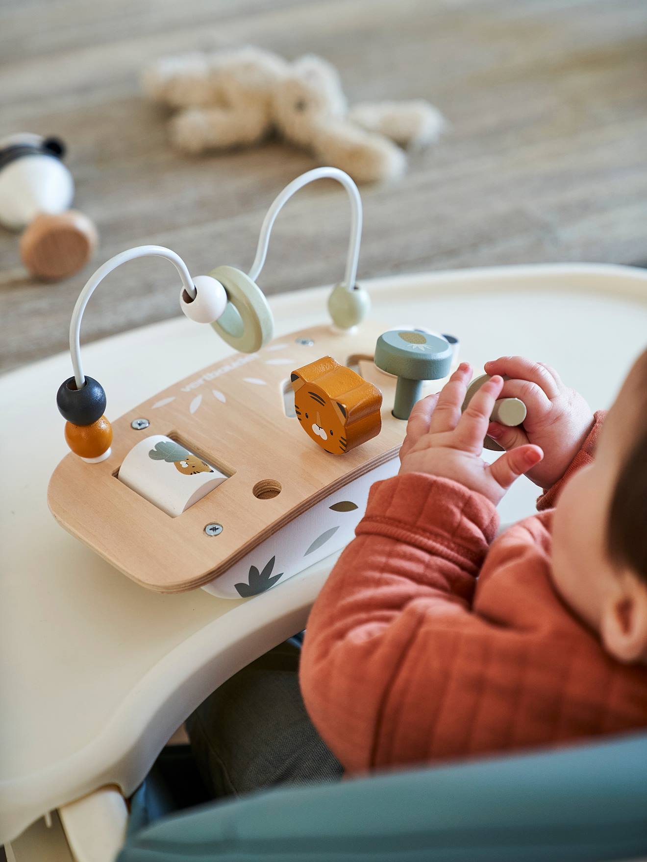 Vertbaudet Baby Mini-Spieltisch, Holz FSC - mehrfarbig/kirsche+sonne