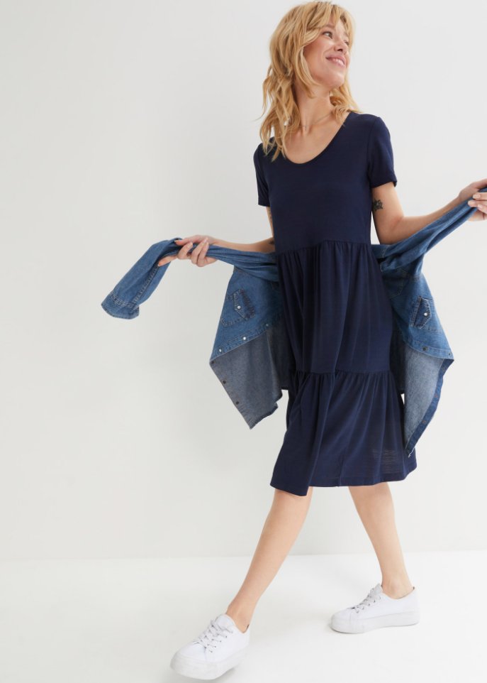 Shirtkleid mit Strukturmuster