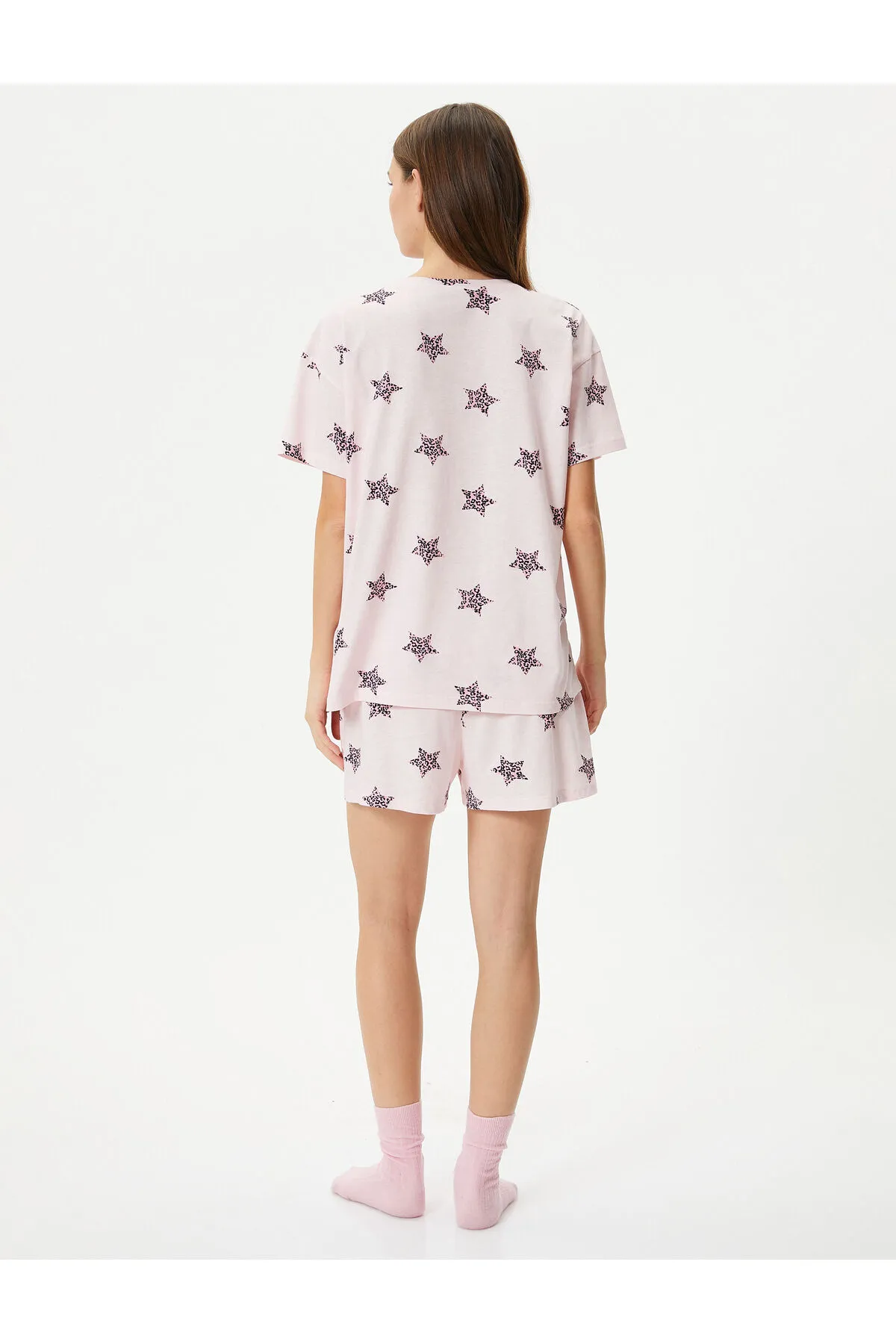 Koton  Shorts-Pyjama-Set, kurzärmlig, Rundhalsausschnitt, bedruckt