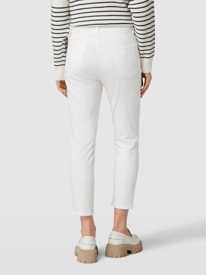 Jeans mit Label-Patch Modell 'Mary' in weiß