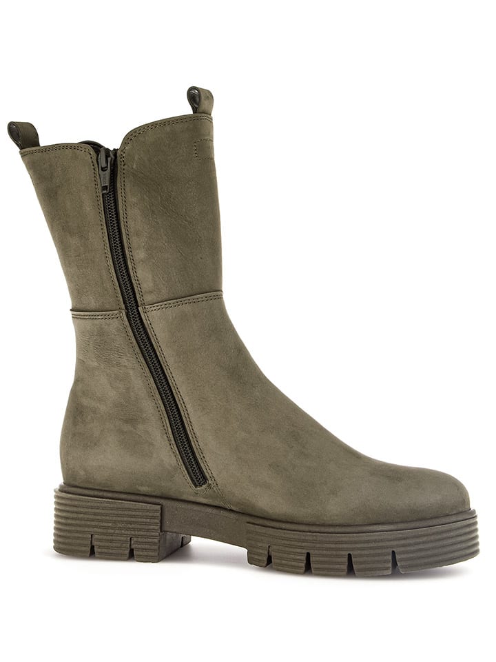 Gabor Leder-Stiefeletten in Khaki günstig kaufen
