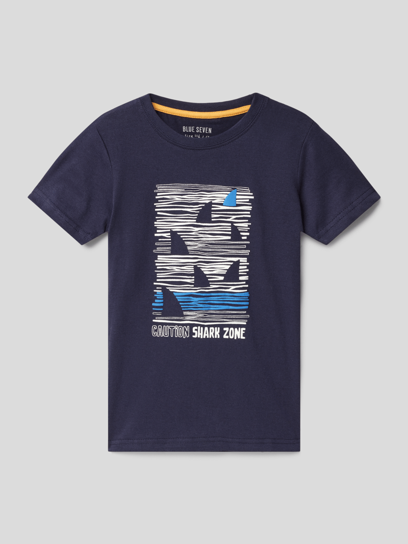 T-Shirt mit Motiv-Print in blau