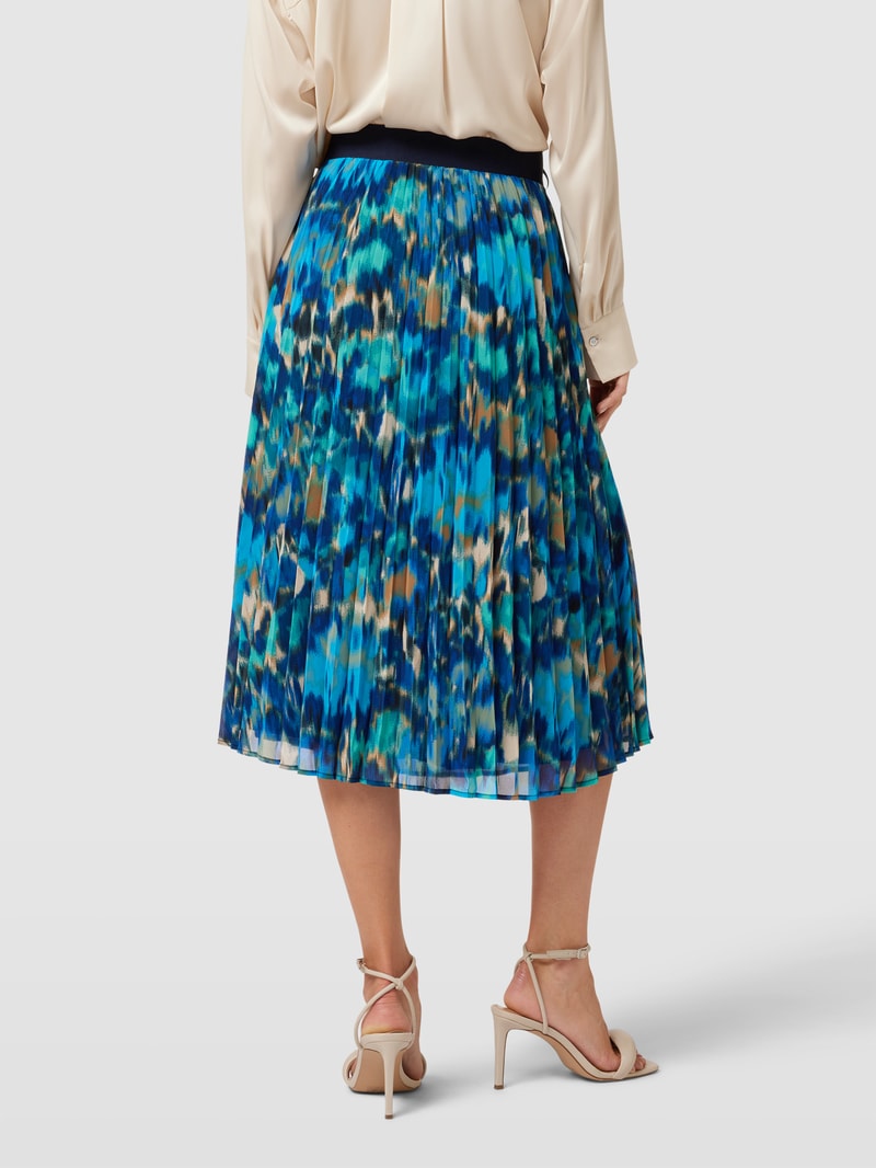 Midirock mit Allover-Muster Modell 'Aqua' in petrol