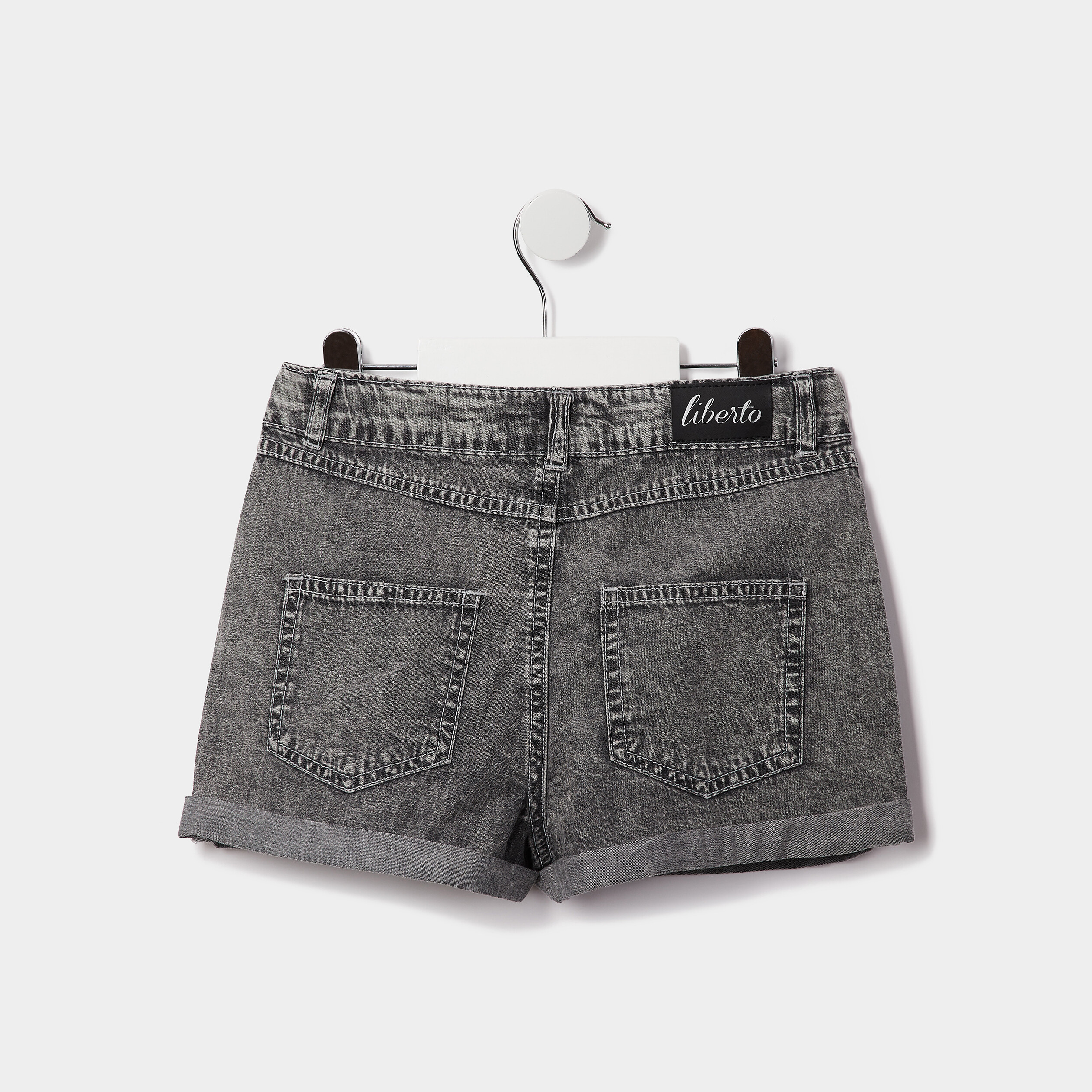 Short regular en jean Liberto denim gris fille | La Halle