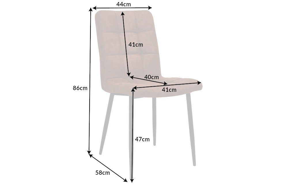 riess-ambiente Polsterstuhl MODENA vintage braun / schwarz (Einzelartikel, 1 St), Esszimmer · Microfaser · Metall · Retro