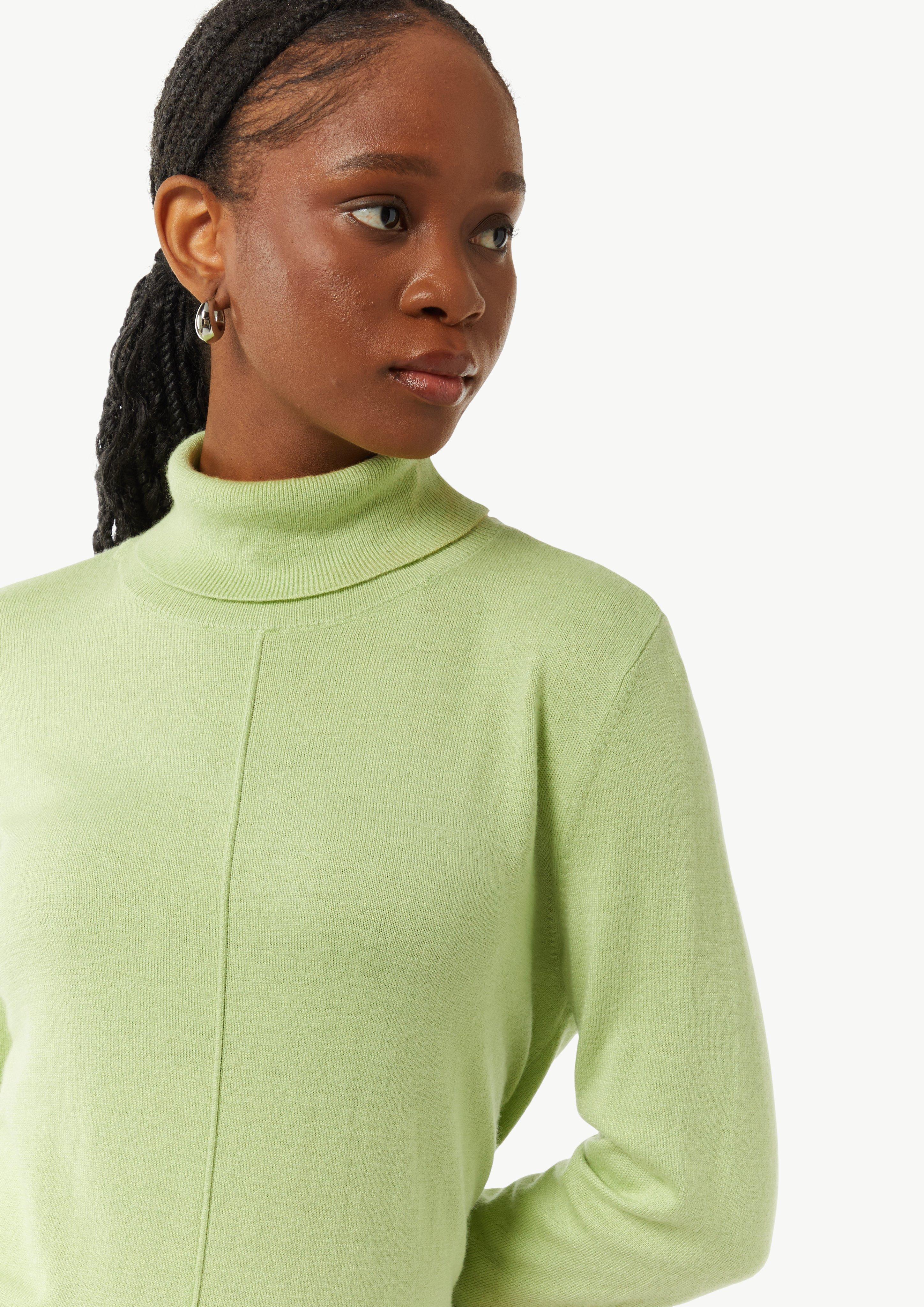 Rollkragenpullover aus Viskosemix - kiwigrün