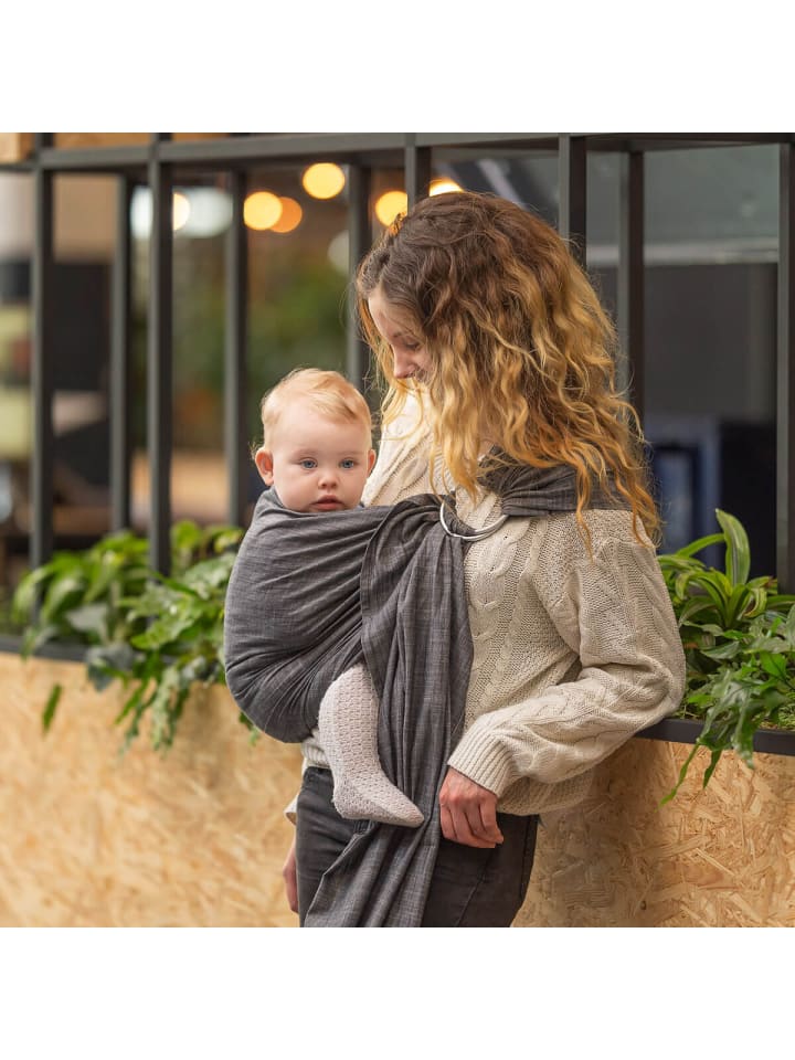 Hoppediz Babytragetuch Ring-Sling in Popeline Denim schwarz günstig kaufen 200 x 70 cm