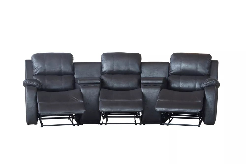 Happy Home Happy Home Home-Cinema 3-Sitzer Polstergarnitur schwarz
