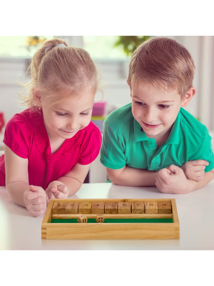 relaxdays Shut the Box Spiel in Natur/Grün günstig kaufen onesize