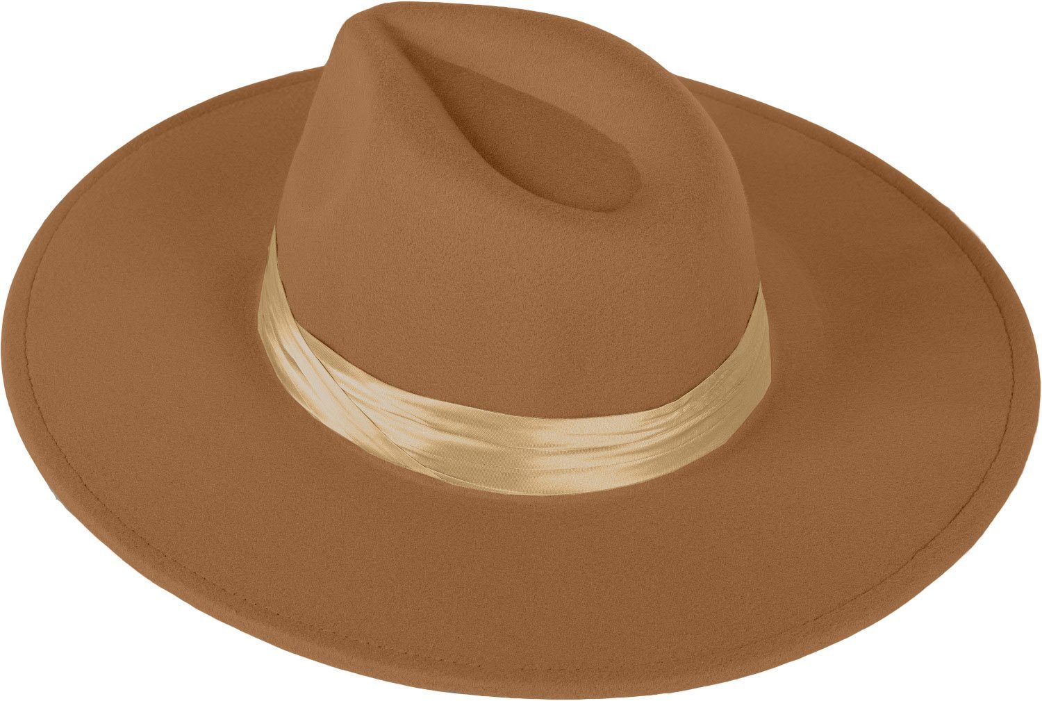 styleBREAKER Fedora (1-St) Hut mit breiter Krempe und Zierband