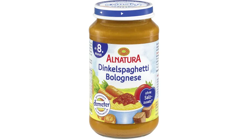 Alnatura Bio Dinkelspaghetti Bolognese Babygläschen 220 g
