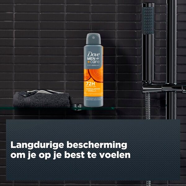 Dove Men Care Advanced antiperspirant v spreju z vonjem po sandalovini in vaniliji 150 ml