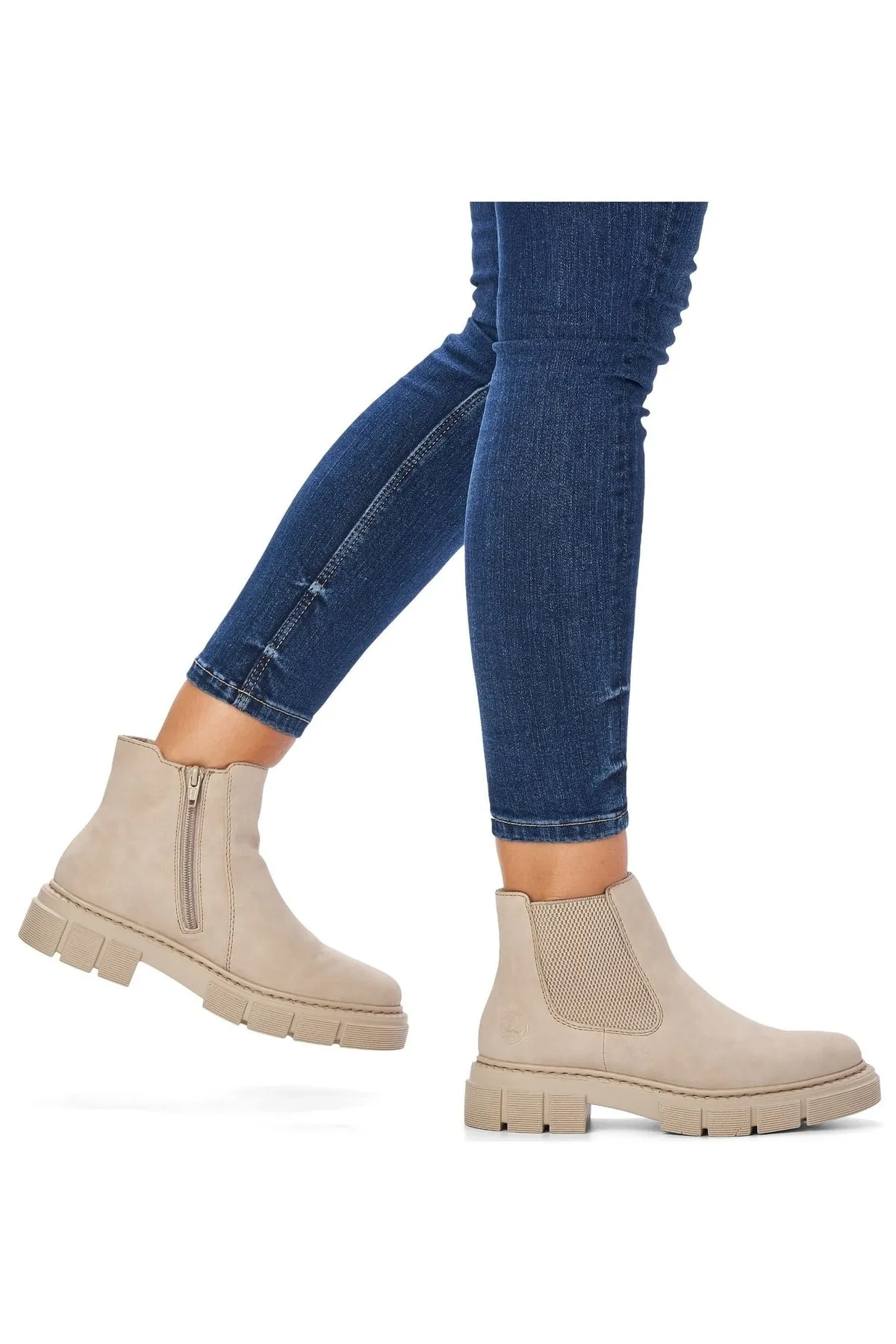 Rieker  Stiefelette - Beige - Blockabsatz
