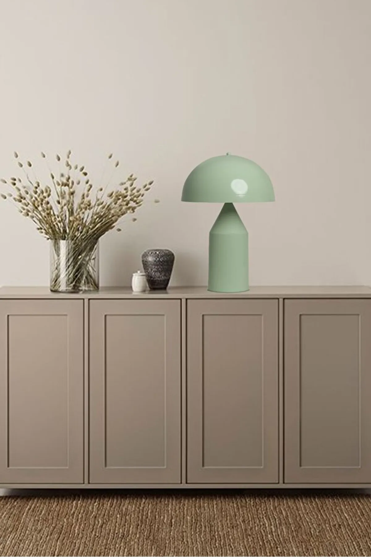Bamyum  Lipeo Tischlampe Minzgrün 30cm, Pilzlampe Metalllampe
